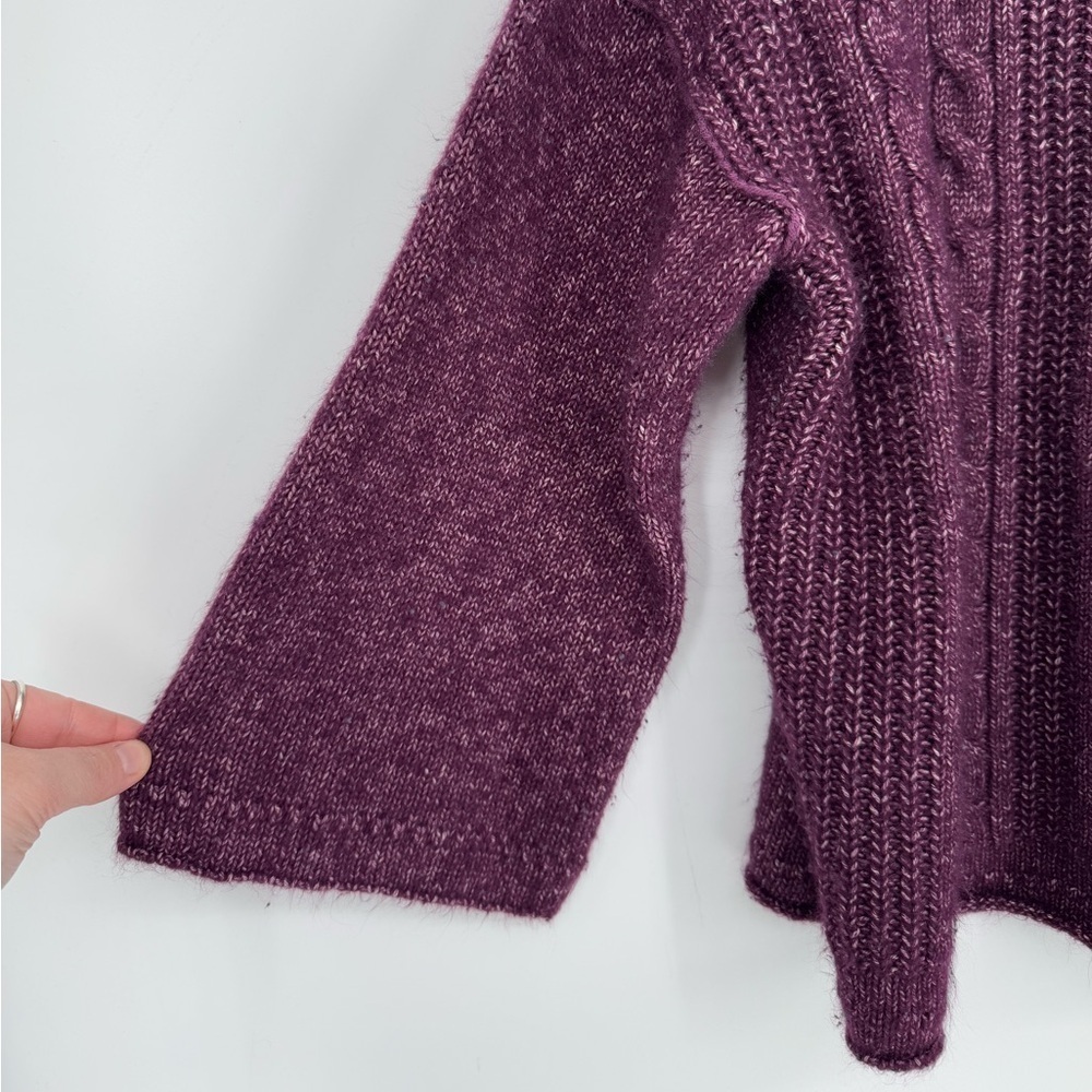 A.N.A. A New Approach Women's Plum Cable Knit Sweater Winter Mock Neck Size XL - Picture 3 of 9